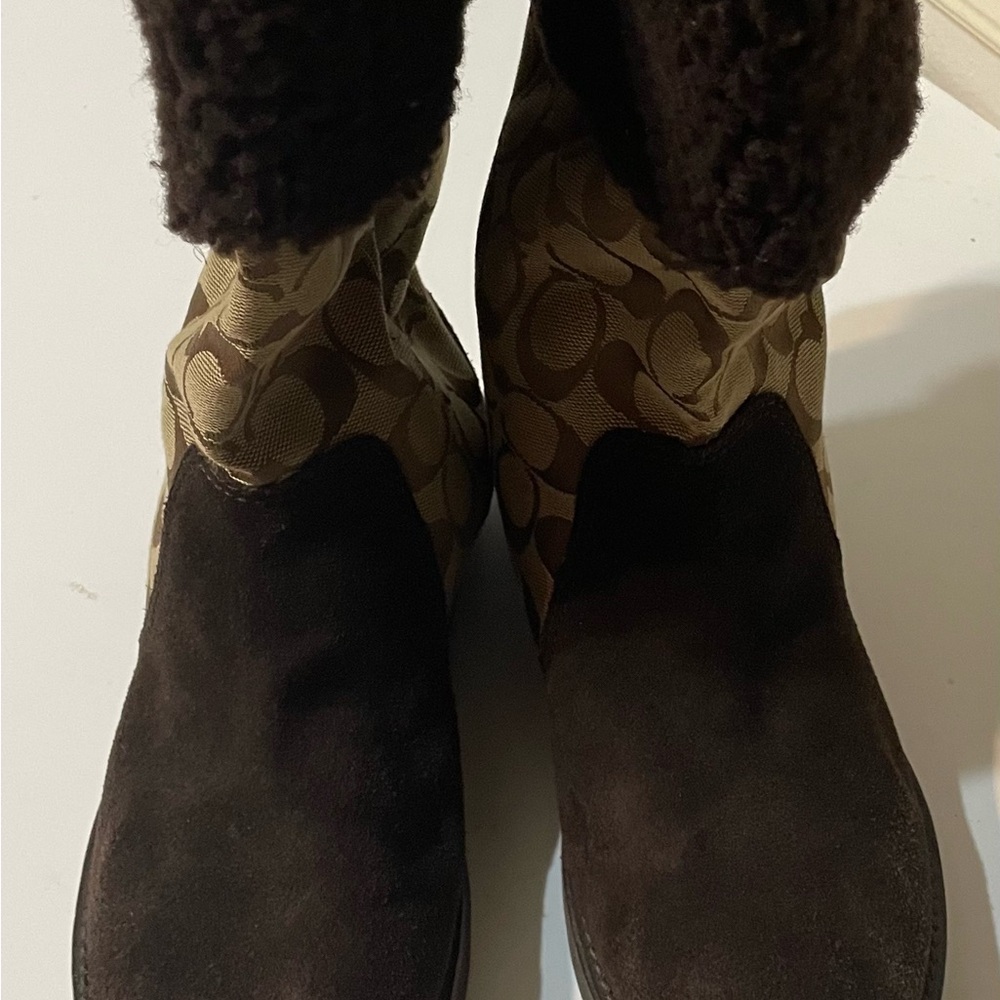 Brown and Tan Patterned Boots